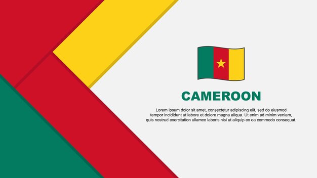 Bandera de Camerún Plantilla de diseño de fondo abstracto Bandera del Día de la Independencia de Camerún Ilustración vectorial de dibujos animados Ilustración de Camerún