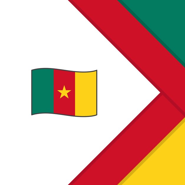 Bandera de Camerún Plantilla de diseño de fondo abstracto Bandera del Día de la Independencia de Camerún Publicación en redes sociales Dibujos animados de Camerún