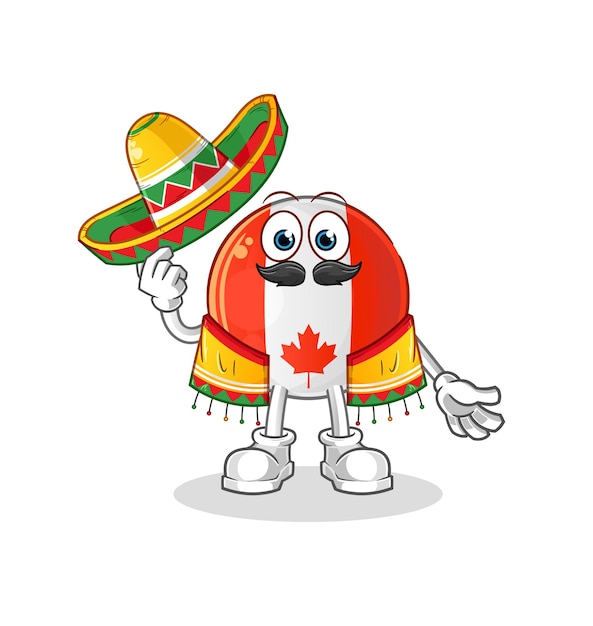 Bandera de Canadá Cultura y bandera mexicana. vector de mascota de dibujos animados