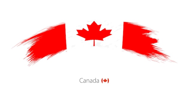 Bandera de Canadá en trazo de pincel grunge redondeado. ilustración vectorial