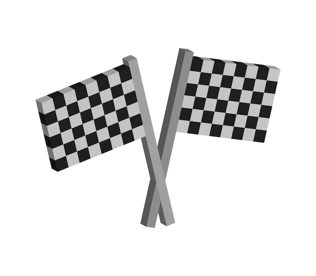 Bandera de carrera tridimensional
