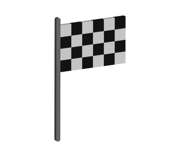 Bandera de carrera tridimensional