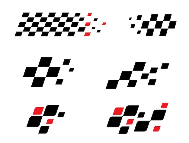 Bandera de carreras Las rayas de carreras El deporte a cuadros Los gráficos de automovilismo