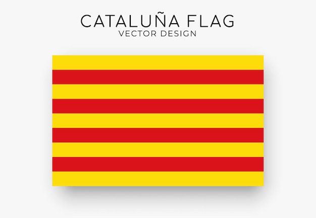 Bandera de cataluña bandera detallada sobre fondo blanco ilustración vectorial