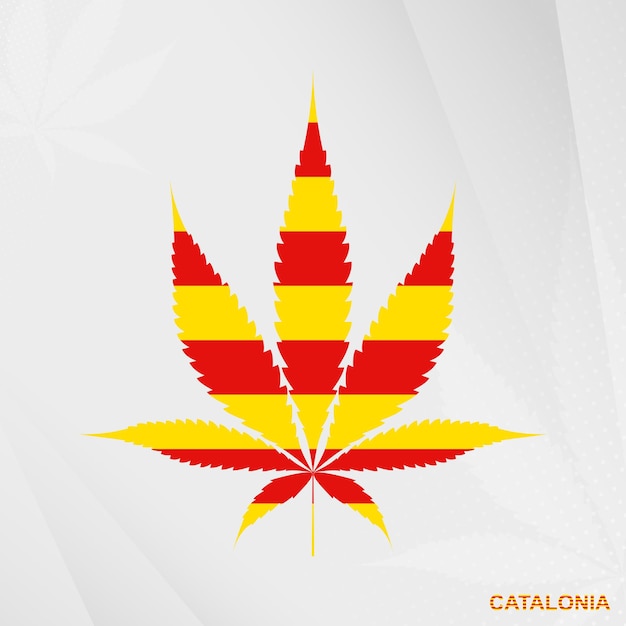 Bandera de Cataluña en forma de hoja de marihuana El concepto de legalización del Cannabis en Cataluña