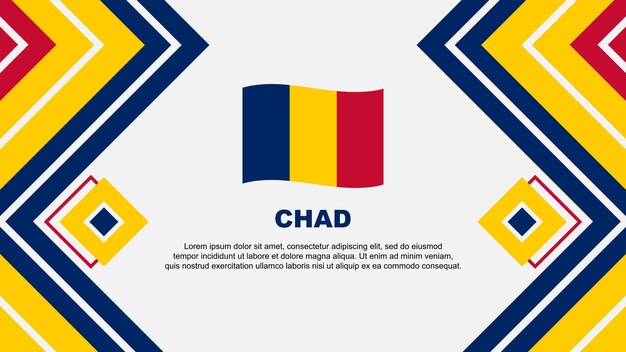 Vector bandera de chad abstracto diseño de fondo plantilla día de la independencia de chad bandera de pared ilustración vectorial diseño de chad