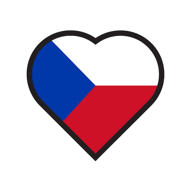 Una bandera checa en forma de corazón
