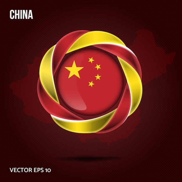 Vector bandera de china de fondo