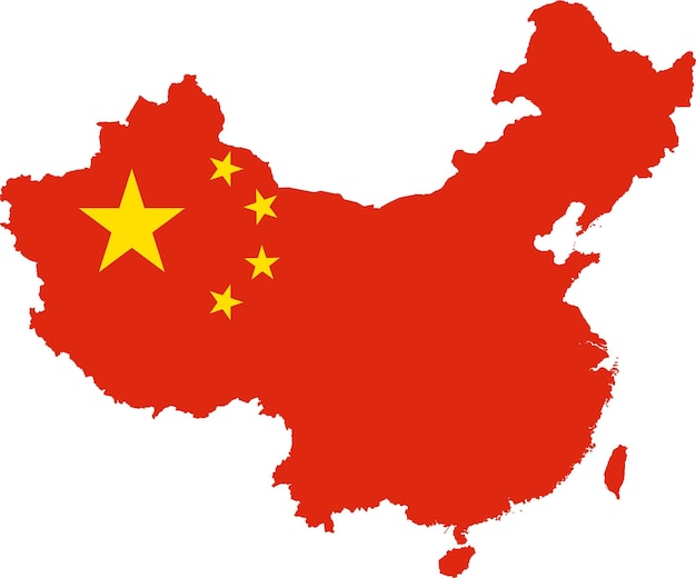 Bandera china en forma de mapa de China