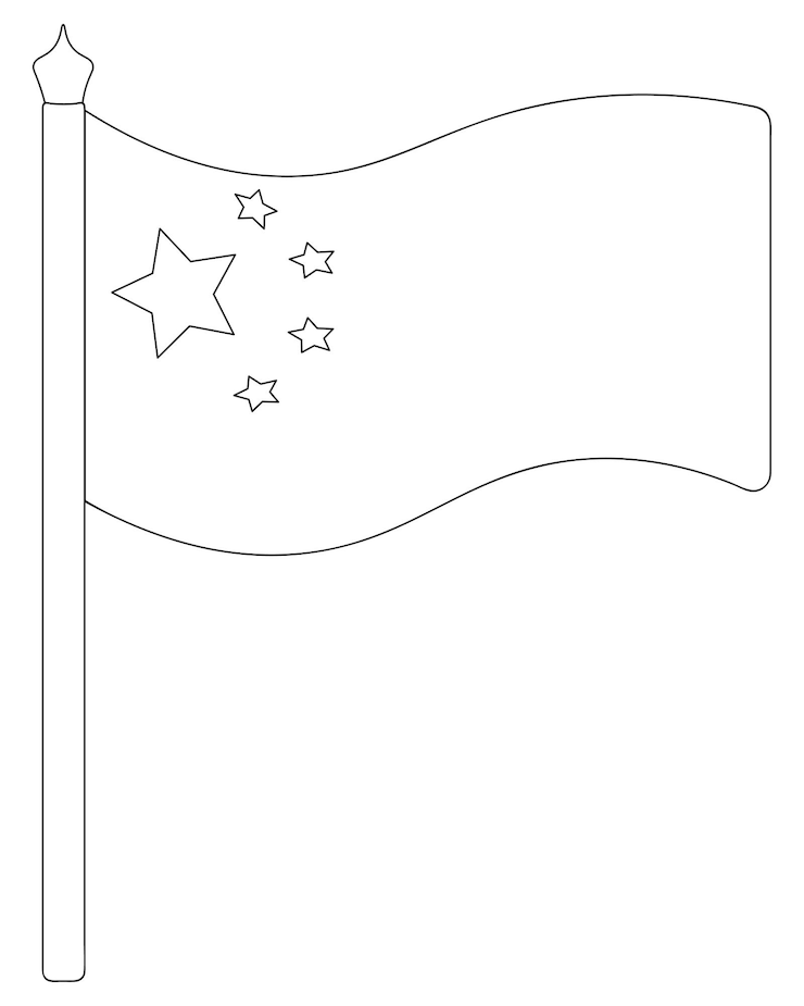 Vector la bandera de china sketch fabric con estrellas el símbolo nacional del estado se desarrolla en el viento