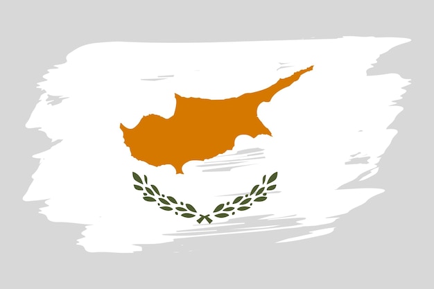 Bandera de Chipre pintada con un trazo de pincel Concepto abstracto Bandera nacional chipriota en estilo grunge Ilustración vectorial