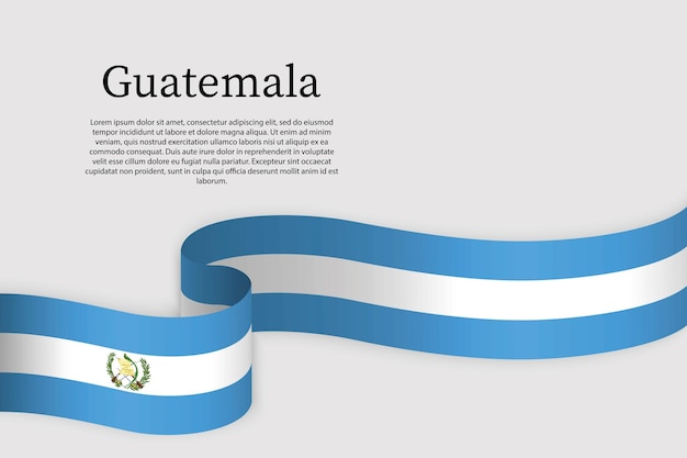 Bandera de cinta de la celebración de Guatemala plantilla de fondo