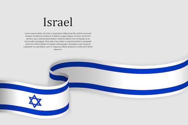 Vector bandera de la cinta de la celebración de israel plantilla de fondo