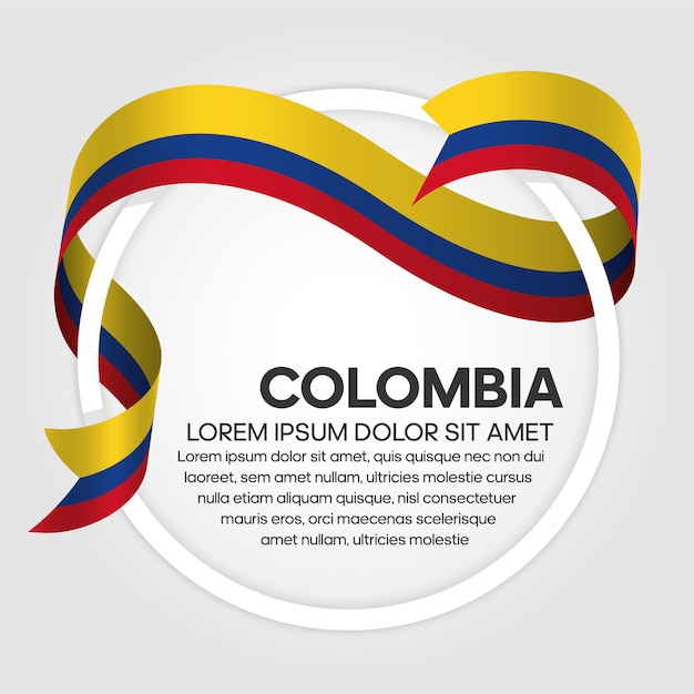 Bandera de cinta de colombia, ilustración vectorial sobre un fondo blanco.