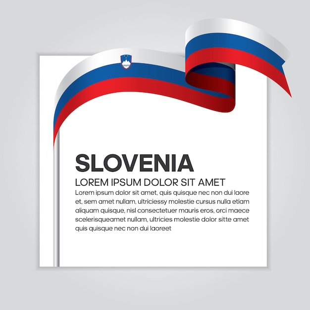 Bandera de cinta de eslovenia, ilustración vectorial sobre un fondo blanco.