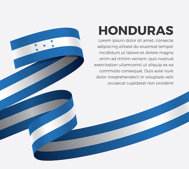 Bandera de la cinta de Honduras, ilustración vectorial sobre un fondo blanco.