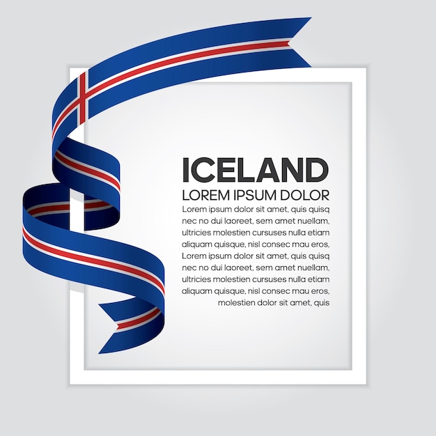 Vector bandera de cinta de islandia, ilustración vectorial sobre un fondo blanco.