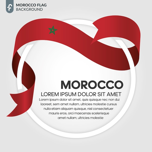 Bandera de la cinta de Marruecos, ilustración vectorial sobre un fondo blanco.