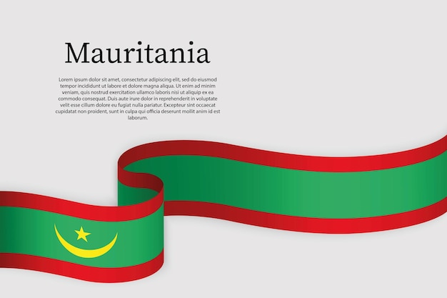 Bandera de la cinta de Mauritania plantilla de fondo de la celebración