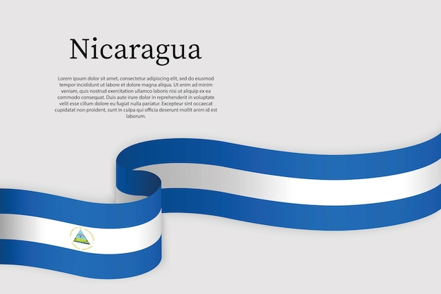 Bandera de la cinta de Nicaragua plantilla de fondo de la celebración