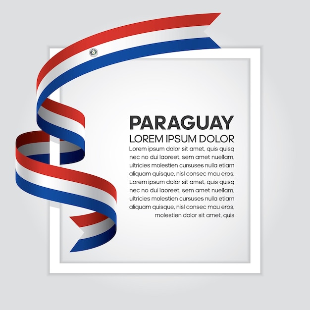 Bandera de cinta de paraguay, ilustración vectorial sobre un fondo blanco.
