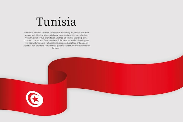Bandera de la cinta de Túnez plantilla de fondo de la celebración
