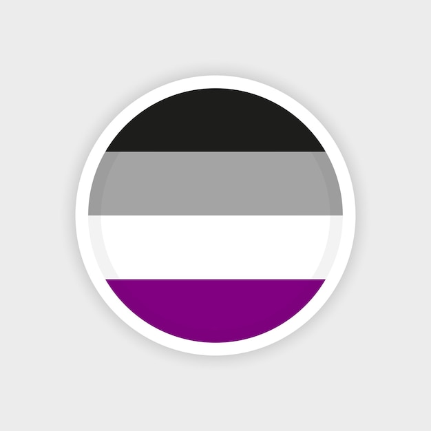 Vector bandera de círculo asexual con fondo blanco.