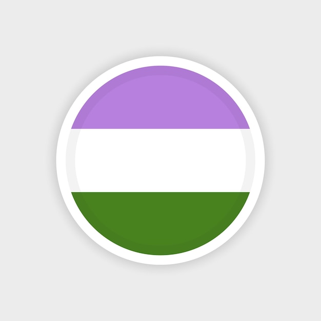 Bandera de círculo genderqueer con fondo blanco.