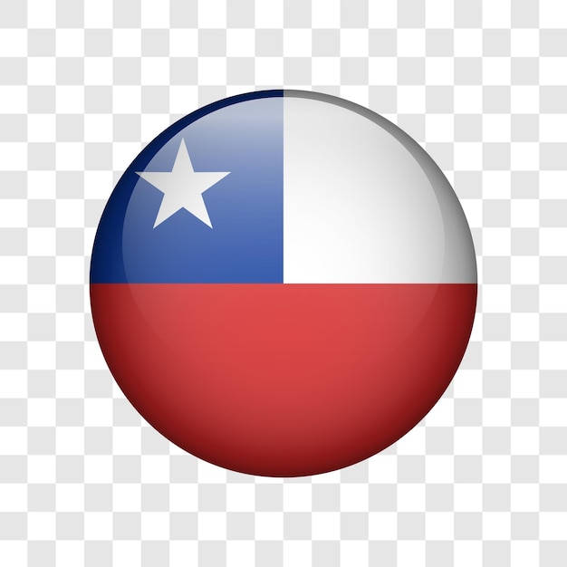 Bandera del círculo redondeado de Chile aislada en un fondo transparente Ilustración vectorial