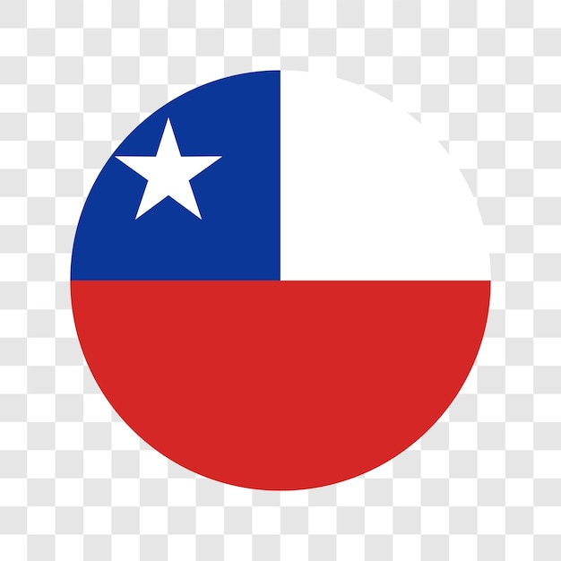 Bandera del círculo redondeado de Chile aislada en un fondo transparente Ilustración vectorial