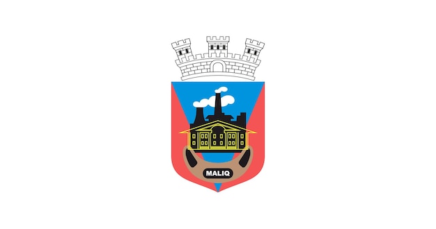 Bandera de la ciudad de Maliq en Albania imagen vectorial