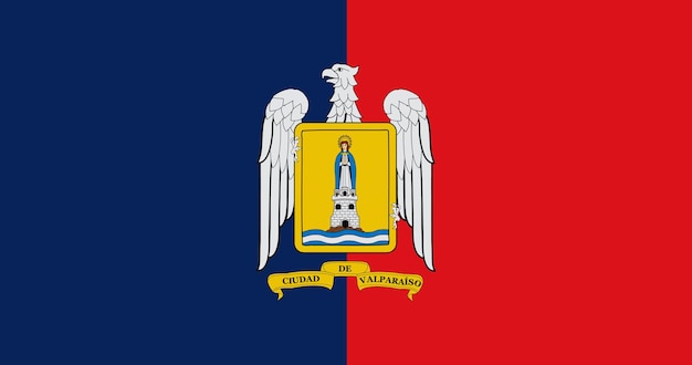 Vector bandera de la ciudad de valparaíso en chile imagen vectorial