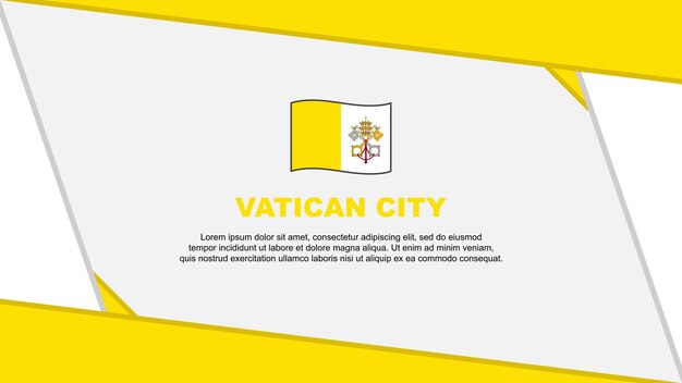 Bandera de la Ciudad del Vaticano Plantilla de diseño de fondo abstracto Ciudad del Vaticano Día de la Independencia Banner Dibujos animados Vector Ilustración Dibujos animados de la Ciudad del Vaticano