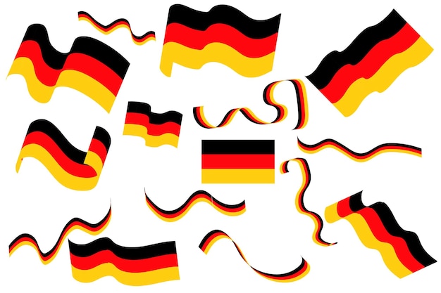 Bandera de colección de vectores y cinta Alemania
