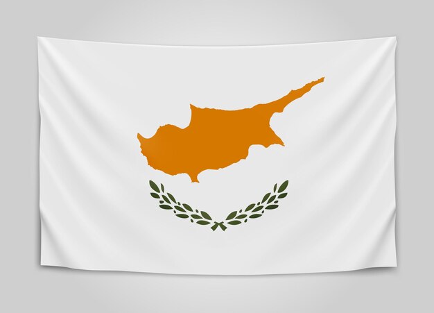 Bandera colgante de Chipre. República de Chipre. bandera nacional