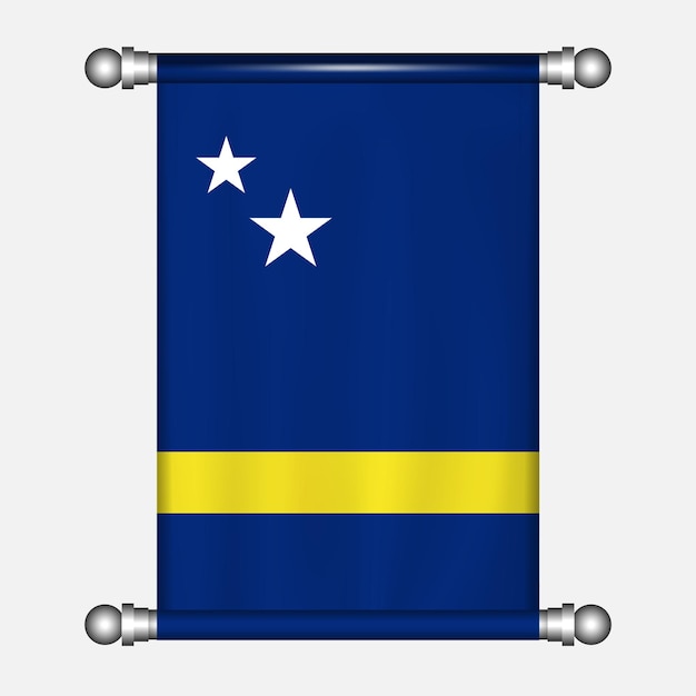 Vector bandera colgante realista del banderín de curaçao