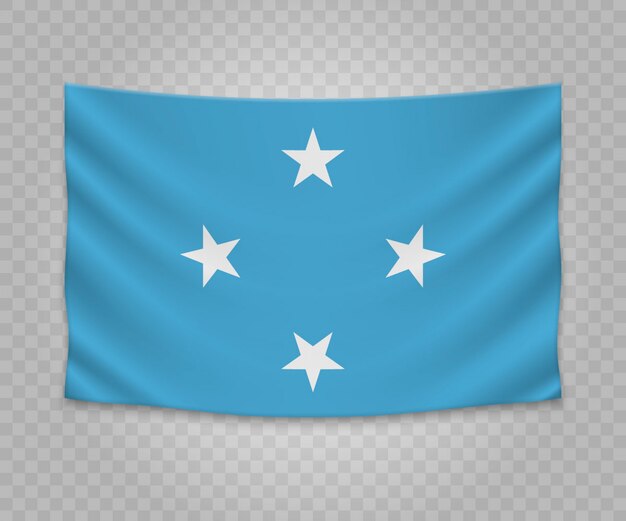 Bandera colgante realista de micronesia