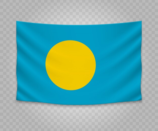 Bandera colgante realista de palau