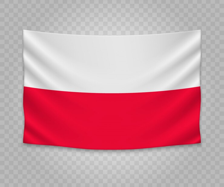 Vector bandera colgante realista de polonia