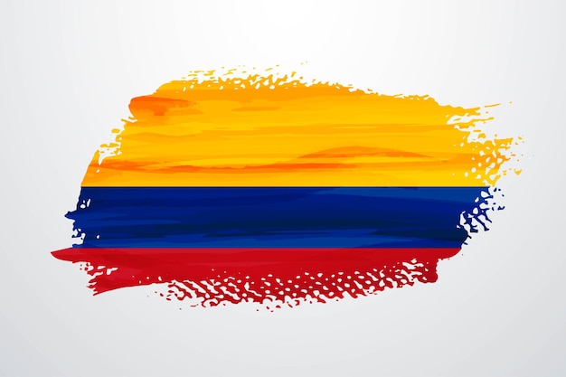 Vector bandera de colombia pincel de pintura