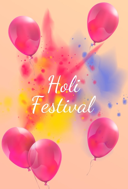 Una bandera colorida realista para el festival de holi