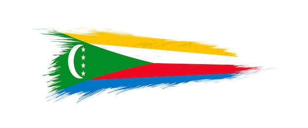 Bandera de Comoras en trazo de pincel grunge