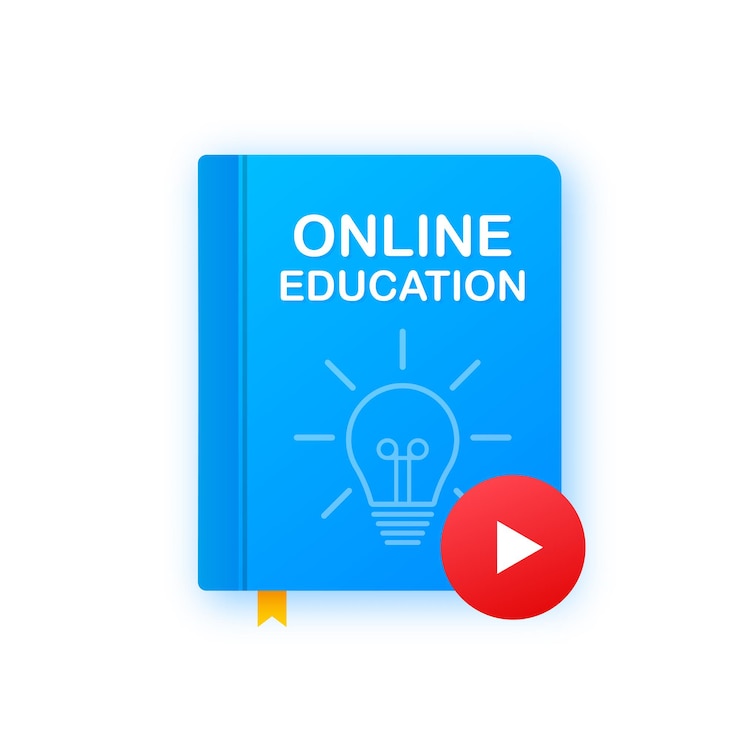 Vector bandera del concepto de educación en línea. cursos de formación online. tutoriales, e-learning. ilustración vectorial.