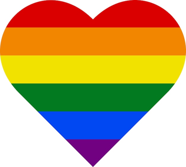 Bandera del corazón al estilo de la comunidad lgbt