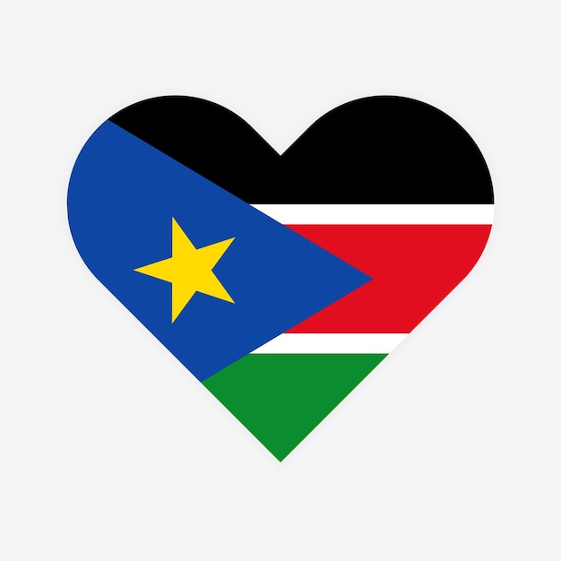 Bandera del corazón de Sudán del Sur
