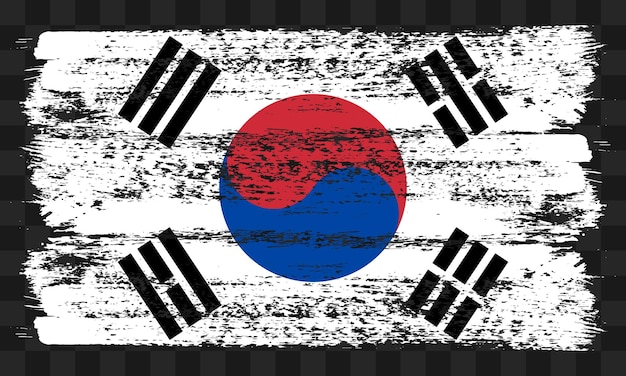 La bandera de Corea en el estilo grunge