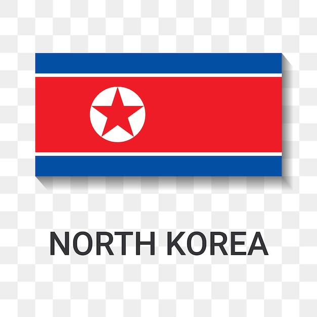 bandera, de, corea del norte, icono, vector, ilustración