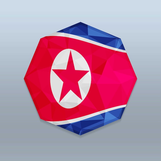 Bandera de Corea del Norte con vector de diseño Octagone