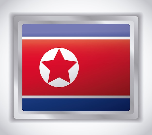 Vector bandera de corea del norte