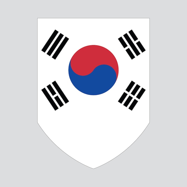 Bandera de Corea del Sur en forma de escudo